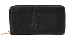 Saint Laurent Zipped Purse, Leather, Black, MIF, 2*